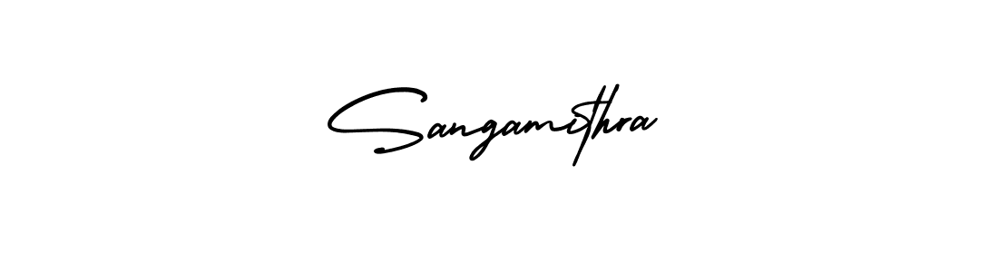 if you are searching for the best signature style for your name Sangamithra. so please give up your signature search. here we have designed multiple signature styles  using AmerikaSignatureDemo-Regular. Sangamithra signature style 3 images and pictures png