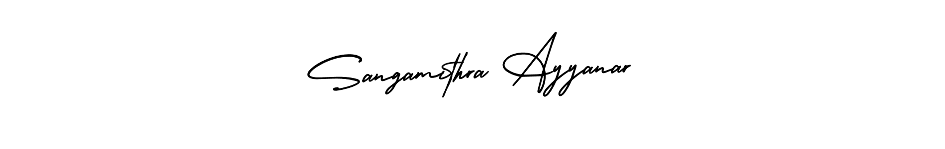 Make a beautiful signature design for name Sangamithra Ayyanar. With this signature (AmerikaSignatureDemo-Regular) style, you can create a handwritten signature for free. Sangamithra Ayyanar signature style 3 images and pictures png