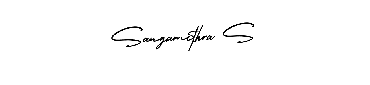 It looks lik you need a new signature style for name Sangamithra S. Design unique handwritten (AmerikaSignatureDemo-Regular) signature with our free signature maker in just a few clicks. Sangamithra S signature style 3 images and pictures png