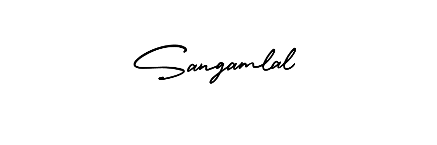 Sangamlal stylish signature style. Best Handwritten Sign (AmerikaSignatureDemo-Regular) for my name. Handwritten Signature Collection Ideas for my name Sangamlal. Sangamlal signature style 3 images and pictures png