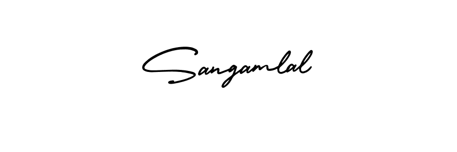 How to Draw Sangamlal signature style? AmerikaSignatureDemo-Regular is a latest design signature styles for name Sangamlal. Sangamlal signature style 3 images and pictures png