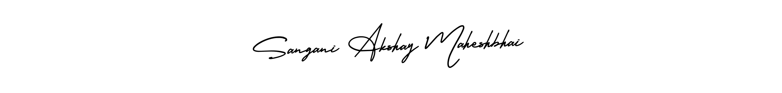 Make a beautiful signature design for name Sangani Akshay Maheshbhai. With this signature (AmerikaSignatureDemo-Regular) style, you can create a handwritten signature for free. Sangani Akshay Maheshbhai signature style 3 images and pictures png