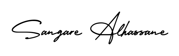 A dynamic signature style for Sangare Alhassane using AmerikaSignatureDemo-Regular script. Designed to look authentic, handwritten, and professional. Sangare Alhassane signature style 3 images and pictures png