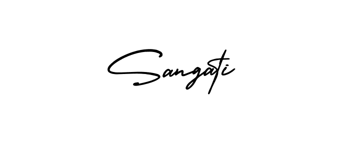 Design your own signature with our free online signature maker. With this signature software, you can create a handwritten (AmerikaSignatureDemo-Regular) signature for name Sangati. Sangati signature style 3 images and pictures png