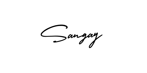 Sangay stylish signature style. Best Handwritten Sign (AmerikaSignatureDemo-Regular) for my name. Handwritten Signature Collection Ideas for my name Sangay. Sangay signature style 3 images and pictures png