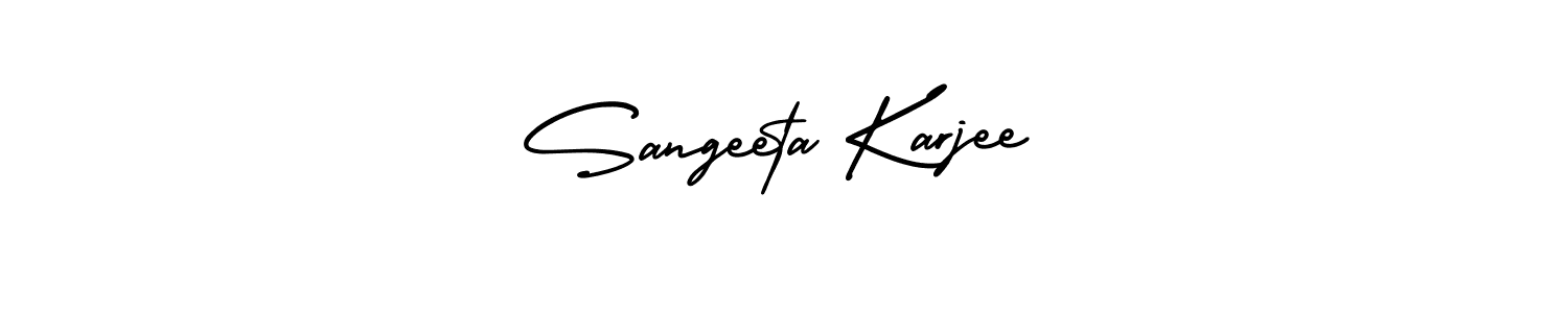 AmerikaSignatureDemo-Regular is a professional signature style that is perfect for those who want to add a touch of class to their signature. It is also a great choice for those who want to make their signature more unique. Get Sangeeta Karjee name to fancy signature for free. Sangeeta Karjee signature style 3 images and pictures png