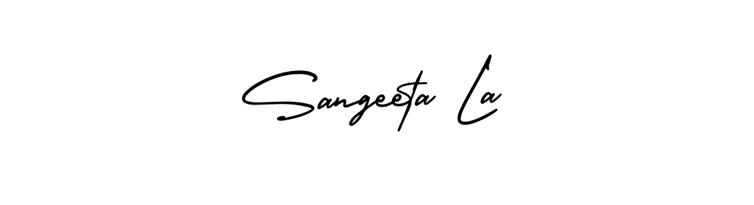 It looks lik you need a new signature style for name Sangeeta La. Design unique handwritten (AmerikaSignatureDemo-Regular) signature with our free signature maker in just a few clicks. Sangeeta La signature style 3 images and pictures png
