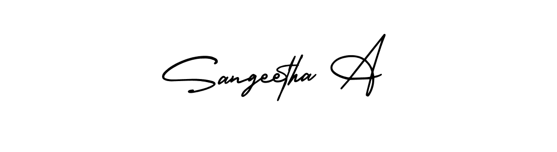 How to make Sangeetha A signature? AmerikaSignatureDemo-Regular is a professional autograph style. Create handwritten signature for Sangeetha A name. Sangeetha A signature style 3 images and pictures png