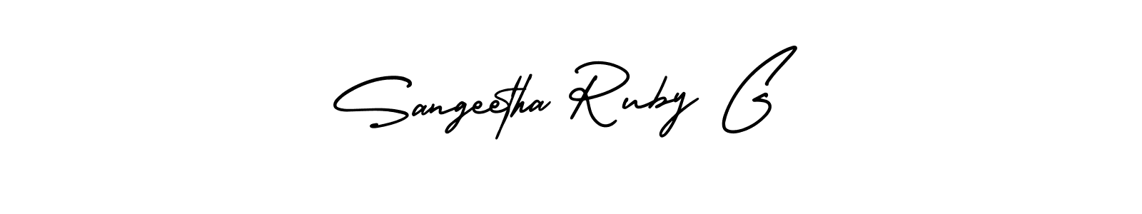 Also we have Sangeetha Ruby G name is the best signature style. Create professional handwritten signature collection using AmerikaSignatureDemo-Regular autograph style. Sangeetha Ruby G signature style 3 images and pictures png