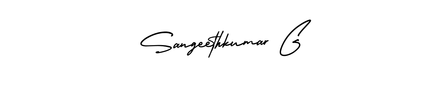 How to make Sangeethkumar G name signature. Use AmerikaSignatureDemo-Regular style for creating short signs online. This is the latest handwritten sign. Sangeethkumar G signature style 3 images and pictures png
