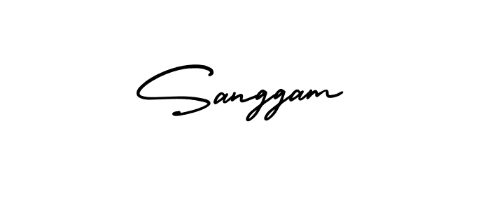 Sanggam stylish signature style. Best Handwritten Sign (AmerikaSignatureDemo-Regular) for my name. Handwritten Signature Collection Ideas for my name Sanggam. Sanggam signature style 3 images and pictures png