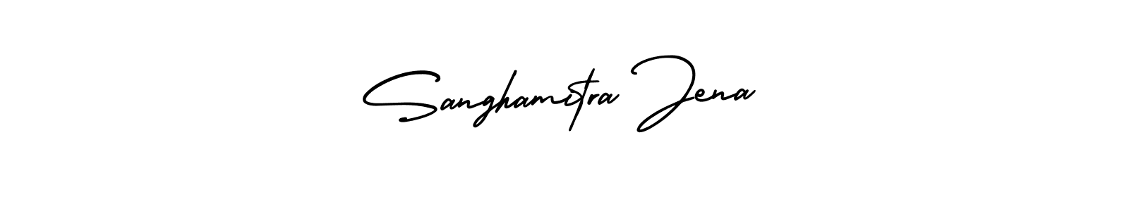 AmerikaSignatureDemo-Regular is a professional signature style that is perfect for those who want to add a touch of class to their signature. It is also a great choice for those who want to make their signature more unique. Get Sanghamitra Jena name to fancy signature for free. Sanghamitra Jena signature style 3 images and pictures png