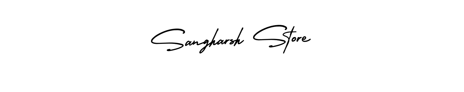 You should practise on your own different ways (AmerikaSignatureDemo-Regular) to write your name (Sangharsh Store) in signature. don't let someone else do it for you. Sangharsh Store signature style 3 images and pictures png