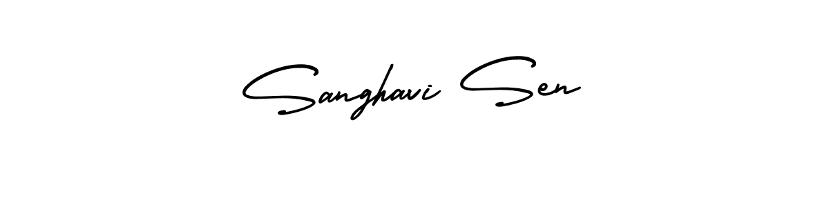 Similarly AmerikaSignatureDemo-Regular is the best handwritten signature design. Signature creator online .You can use it as an online autograph creator for name Sanghavi Sen. Sanghavi Sen signature style 3 images and pictures png