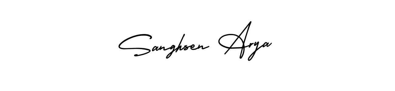 Create a beautiful signature design for name Sanghsen Arya. With this signature (AmerikaSignatureDemo-Regular) fonts, you can make a handwritten signature for free. Sanghsen Arya signature style 3 images and pictures png