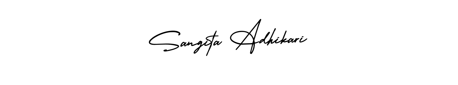 It looks lik you need a new signature style for name Sangita Adhikari. Design unique handwritten (AmerikaSignatureDemo-Regular) signature with our free signature maker in just a few clicks. Sangita Adhikari signature style 3 images and pictures png