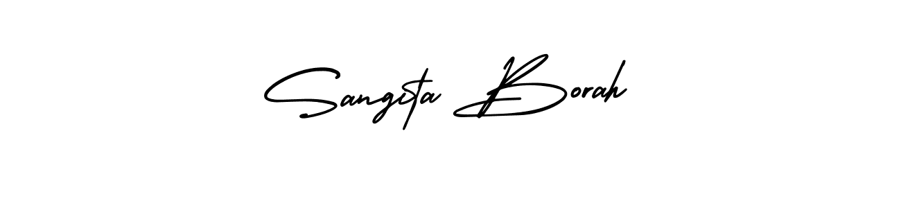 How to Draw Sangita Borah signature style? AmerikaSignatureDemo-Regular is a latest design signature styles for name Sangita Borah. Sangita Borah signature style 3 images and pictures png