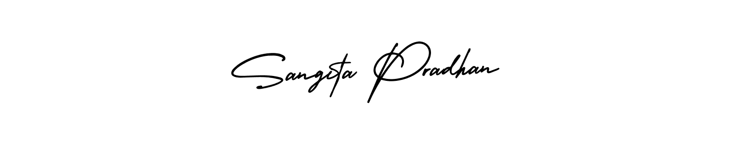 Make a short Sangita Pradhan signature style. Manage your documents anywhere anytime using AmerikaSignatureDemo-Regular. Create and add eSignatures, submit forms, share and send files easily. Sangita Pradhan signature style 3 images and pictures png