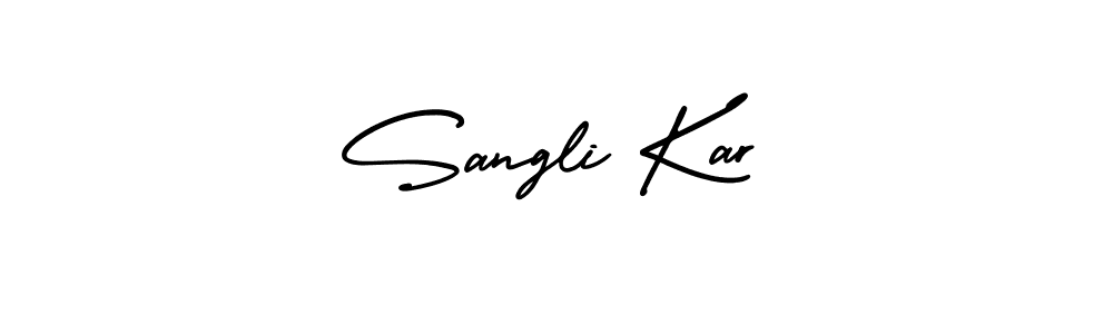 Use a signature maker to create a handwritten signature online. With this signature software, you can design (AmerikaSignatureDemo-Regular) your own signature for name Sangli Kar. Sangli Kar signature style 3 images and pictures png