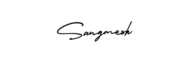 Use a signature maker to create a handwritten signature online. With this signature software, you can design (AmerikaSignatureDemo-Regular) your own signature for name Sangmesh. Sangmesh signature style 3 images and pictures png