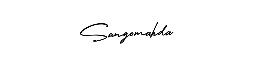 How to make Sangomahda signature? AmerikaSignatureDemo-Regular is a professional autograph style. Create handwritten signature for Sangomahda name. Sangomahda signature style 3 images and pictures png