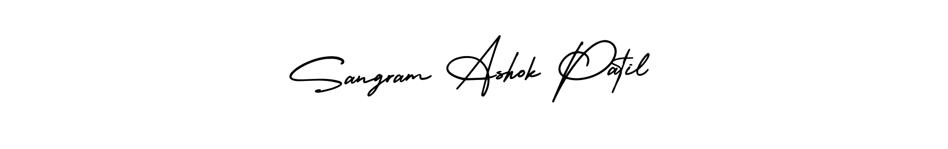 You should practise on your own different ways (AmerikaSignatureDemo-Regular) to write your name (Sangram Ashok Patil) in signature. don't let someone else do it for you. Sangram Ashok Patil signature style 3 images and pictures png