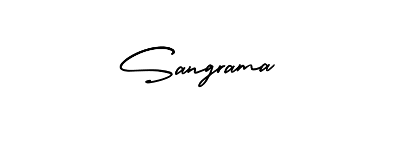 How to make Sangrama name signature. Use AmerikaSignatureDemo-Regular style for creating short signs online. This is the latest handwritten sign. Sangrama signature style 3 images and pictures png