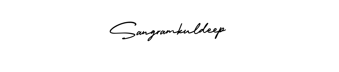 This is the best signature style for the Sangramkuldeep name. Also you like these signature font (AmerikaSignatureDemo-Regular). Mix name signature. Sangramkuldeep signature style 3 images and pictures png