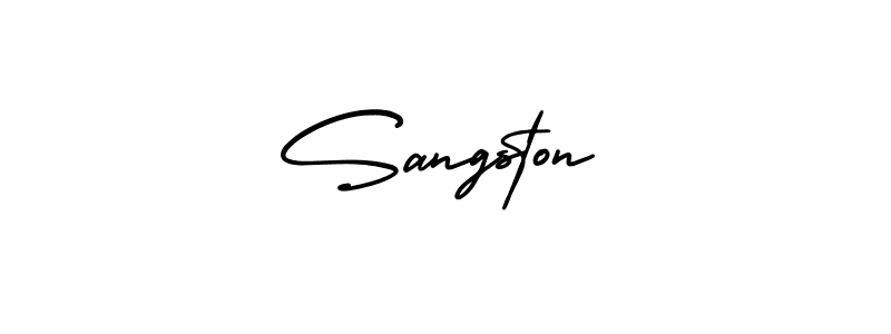if you are searching for the best signature style for your name Sangston. so please give up your signature search. here we have designed multiple signature styles  using AmerikaSignatureDemo-Regular. Sangston signature style 3 images and pictures png