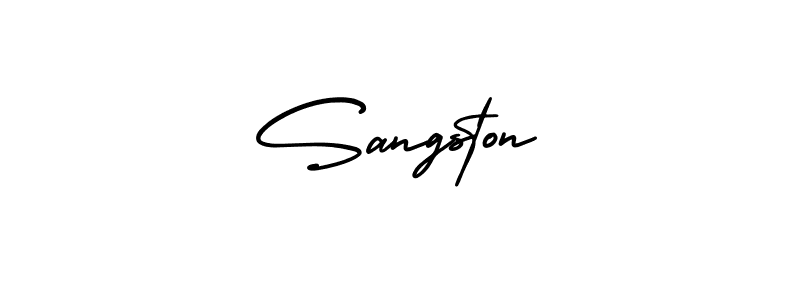 Make a beautiful signature design for name Sangston. With this signature (AmerikaSignatureDemo-Regular) style, you can create a handwritten signature for free. Sangston signature style 3 images and pictures png