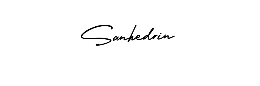 Use a signature maker to create a handwritten signature online. With this signature software, you can design (AmerikaSignatureDemo-Regular) your own signature for name Sanhedrin. Sanhedrin signature style 3 images and pictures png