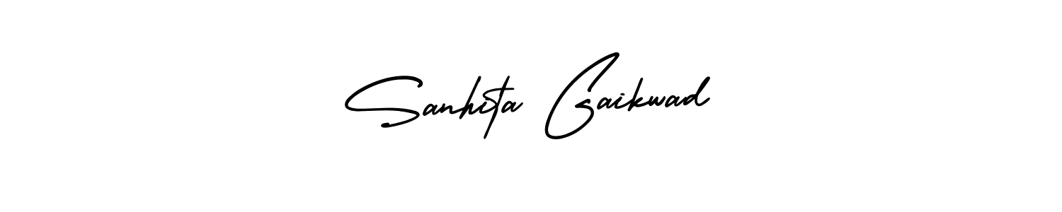 Make a short Sanhita Gaikwad signature style. Manage your documents anywhere anytime using AmerikaSignatureDemo-Regular. Create and add eSignatures, submit forms, share and send files easily. Sanhita Gaikwad signature style 3 images and pictures png