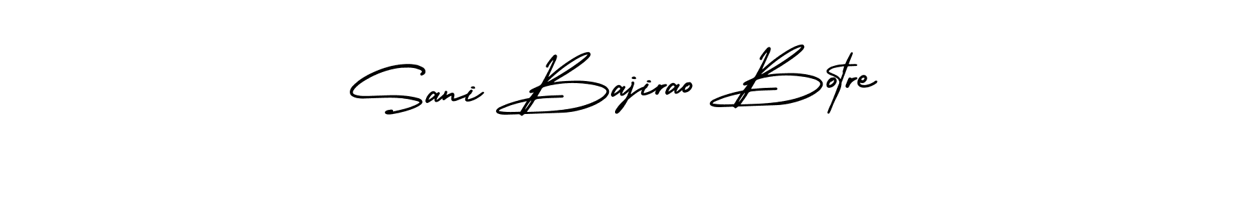 This is the best signature style for the Sani Bajirao Botre name. Also you like these signature font (AmerikaSignatureDemo-Regular). Mix name signature. Sani Bajirao Botre signature style 3 images and pictures png