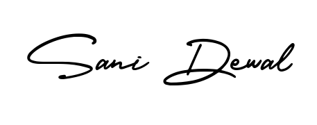 Personalize your online presence with Sani Dewal signature rendered in elegant AmerikaSignatureDemo-Regular font. Great for website footers and blogs. Sani Dewal signature style 3 images and pictures png