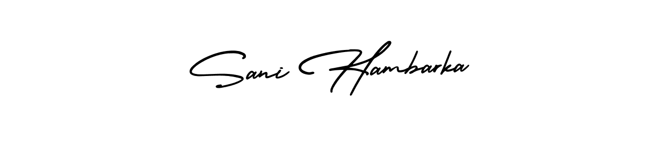 Design your own signature with our free online signature maker. With this signature software, you can create a handwritten (AmerikaSignatureDemo-Regular) signature for name Sani Hambarka. Sani Hambarka signature style 3 images and pictures png