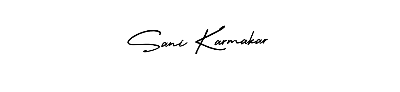 Also we have Sani Karmakar name is the best signature style. Create professional handwritten signature collection using AmerikaSignatureDemo-Regular autograph style. Sani Karmakar signature style 3 images and pictures png