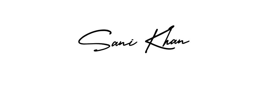 How to Draw Sani Khan signature style? AmerikaSignatureDemo-Regular is a latest design signature styles for name Sani Khan. Sani Khan signature style 3 images and pictures png