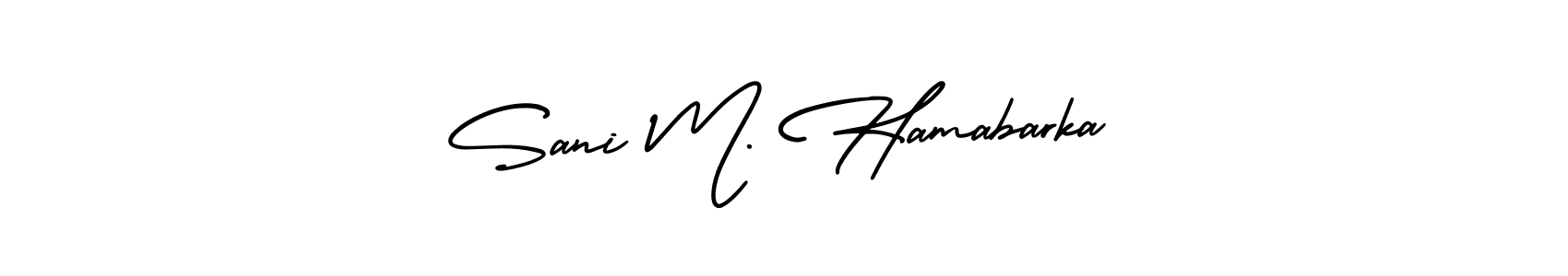 Use a signature maker to create a handwritten signature online. With this signature software, you can design (AmerikaSignatureDemo-Regular) your own signature for name Sani M. Hamabarka. Sani M. Hamabarka signature style 3 images and pictures png