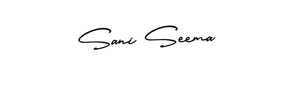 Sani Seema stylish signature style. Best Handwritten Sign (AmerikaSignatureDemo-Regular) for my name. Handwritten Signature Collection Ideas for my name Sani Seema. Sani Seema signature style 3 images and pictures png