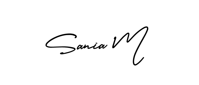 if you are searching for the best signature style for your name Sania M. so please give up your signature search. here we have designed multiple signature styles  using AmerikaSignatureDemo-Regular. Sania M signature style 3 images and pictures png