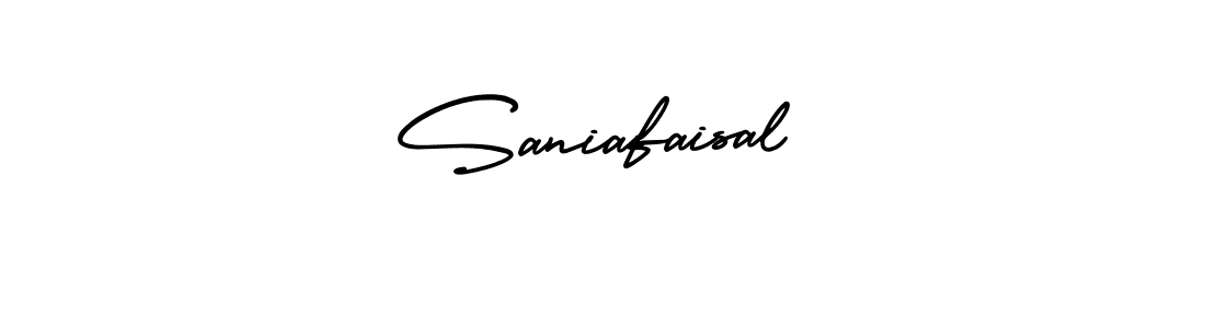 Make a beautiful signature design for name Saniafaisal. With this signature (AmerikaSignatureDemo-Regular) style, you can create a handwritten signature for free. Saniafaisal signature style 3 images and pictures png