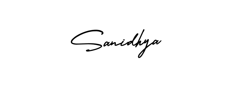 Design your own signature with our free online signature maker. With this signature software, you can create a handwritten (AmerikaSignatureDemo-Regular) signature for name Sanidhya. Sanidhya signature style 3 images and pictures png