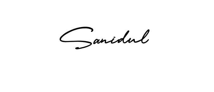 You should practise on your own different ways (AmerikaSignatureDemo-Regular) to write your name (Sanidul) in signature. don't let someone else do it for you. Sanidul signature style 3 images and pictures png