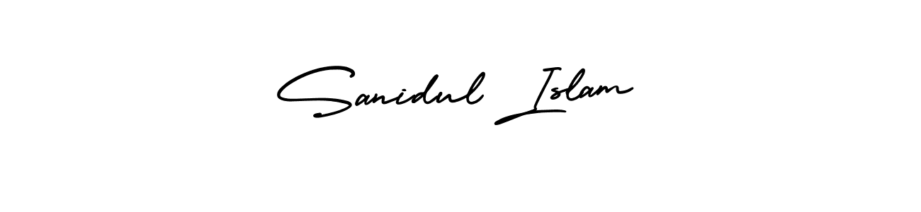 How to make Sanidul Islam name signature. Use AmerikaSignatureDemo-Regular style for creating short signs online. This is the latest handwritten sign. Sanidul Islam signature style 3 images and pictures png
