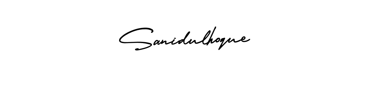 Sanidulhoque stylish signature style. Best Handwritten Sign (AmerikaSignatureDemo-Regular) for my name. Handwritten Signature Collection Ideas for my name Sanidulhoque. Sanidulhoque signature style 3 images and pictures png