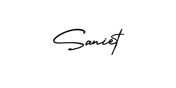 Make a beautiful signature design for name Saniet. With this signature (AmerikaSignatureDemo-Regular) style, you can create a handwritten signature for free. Saniet signature style 3 images and pictures png