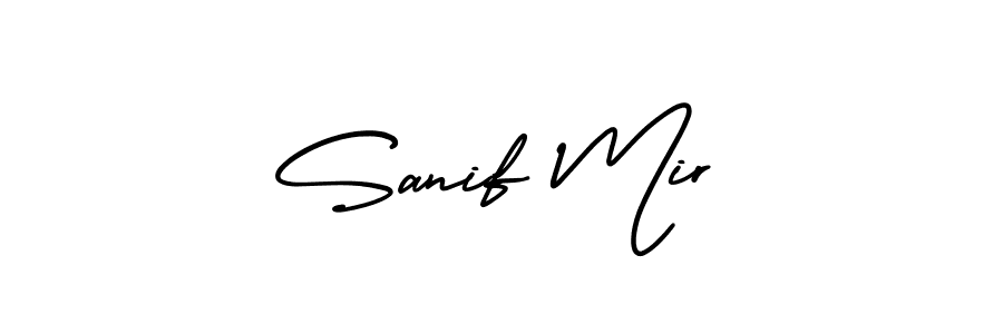 This is the best signature style for the Sanif Mir name. Also you like these signature font (AmerikaSignatureDemo-Regular). Mix name signature. Sanif Mir signature style 3 images and pictures png