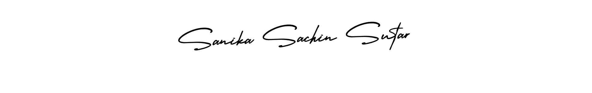 if you are searching for the best signature style for your name Sanika Sachin Sutar. so please give up your signature search. here we have designed multiple signature styles  using AmerikaSignatureDemo-Regular. Sanika Sachin Sutar signature style 3 images and pictures png