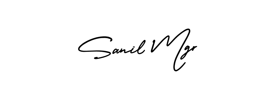 How to make Sanil Mgr name signature. Use AmerikaSignatureDemo-Regular style for creating short signs online. This is the latest handwritten sign. Sanil Mgr signature style 3 images and pictures png