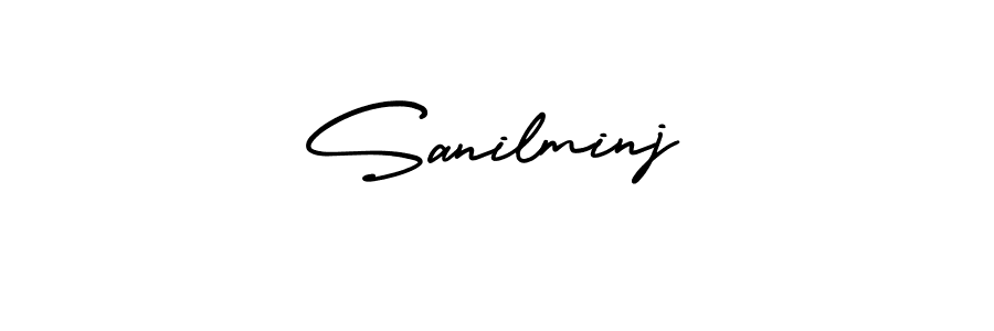 Use a signature maker to create a handwritten signature online. With this signature software, you can design (AmerikaSignatureDemo-Regular) your own signature for name Sanilminj. Sanilminj signature style 3 images and pictures png